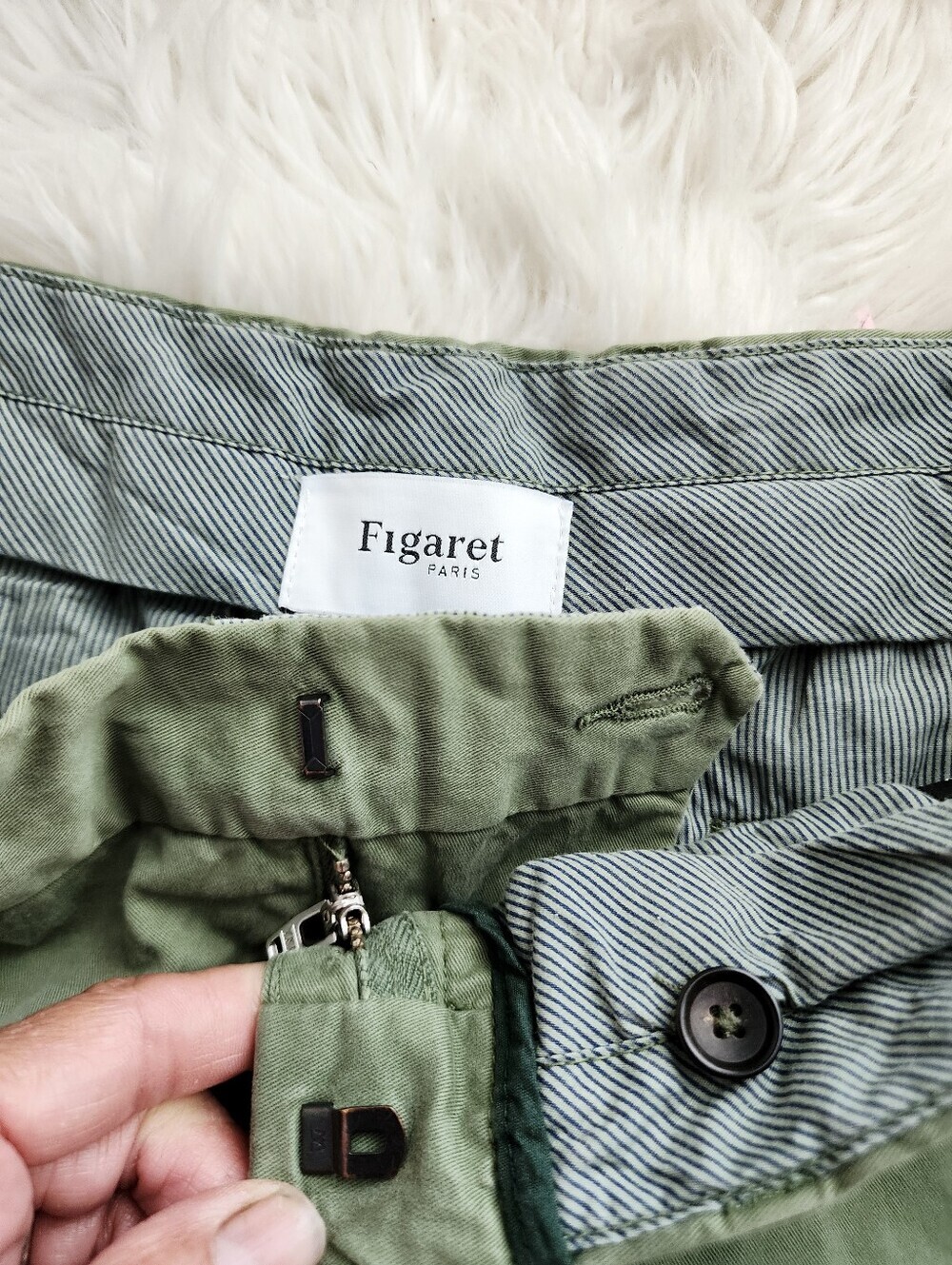 FIGARET PARIS OLIVE CHIN9 PANTS MENS SIZE 32 WAIST COMFTRABLE FIT - Picture 8 of 14